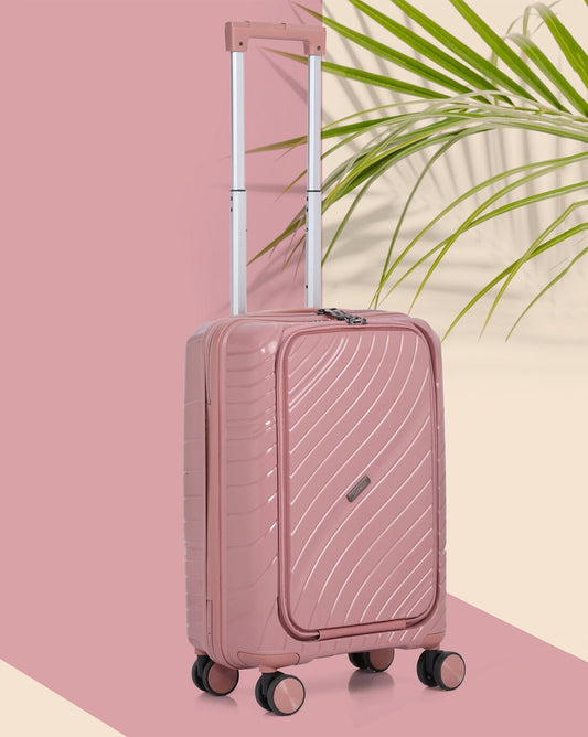 KZNGS Imported 4-Piece Luggage Set with Beauty Box - Lightweight Polypropylene Suitcases with 360° Spinner Wheels