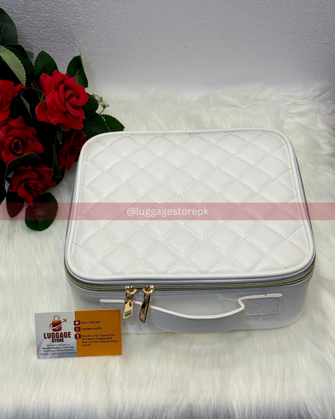 Cosmetic Storage Box – Travel Makeup Organizer with Partitions