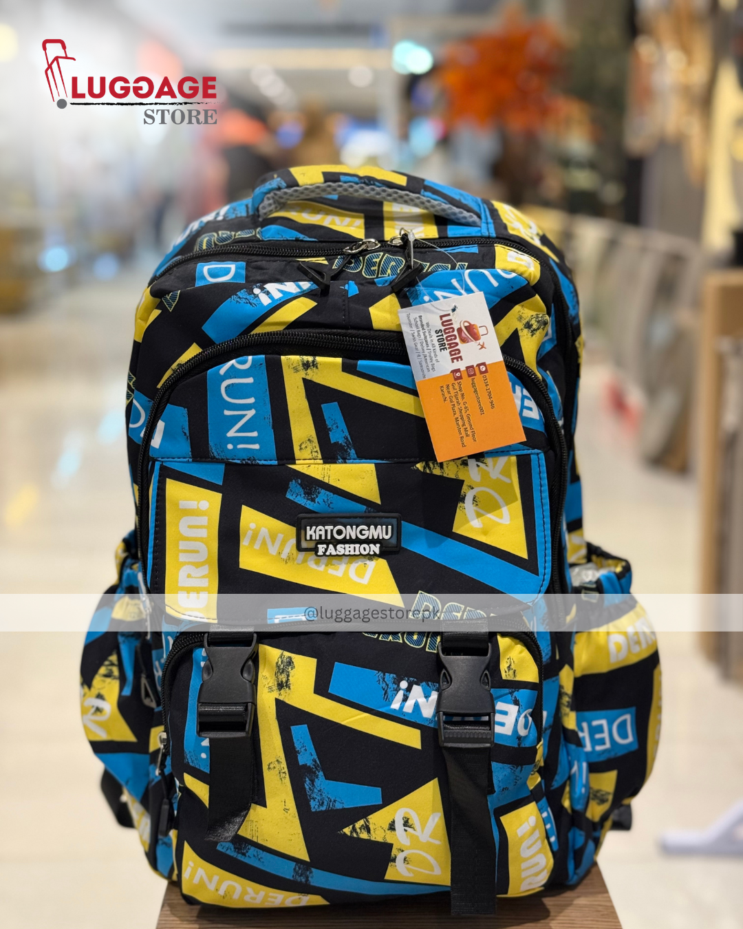 Printed Backpack - Laptop Compartment