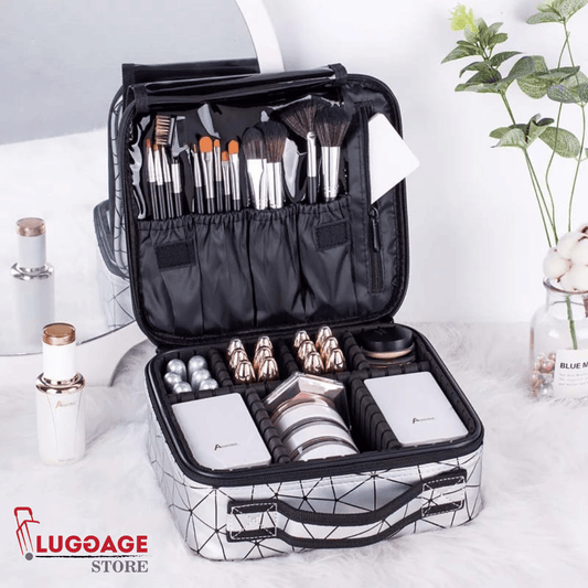 Cosmetic Storage Box – Travel Makeup Organizer with Partitions