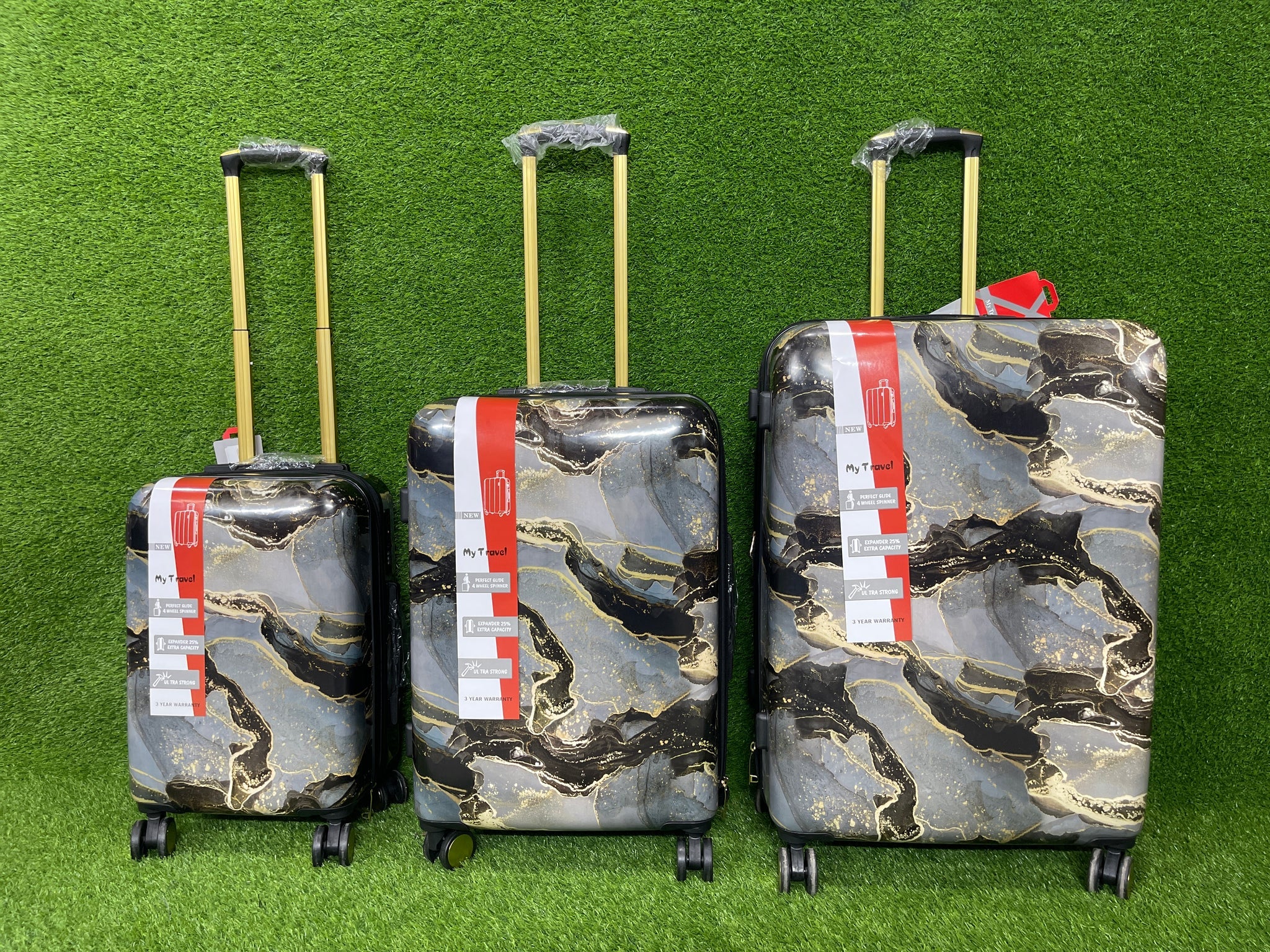 My Travel Marble Design Luggage – 4-Wheel Spinner with TSA Lock & Expansion Zipper