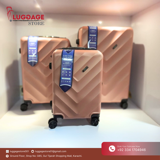 Swiss Imported Luggage Set – Lightweight Polycarbonate Travel Suitcase with 360° Wheels and Expandable Design