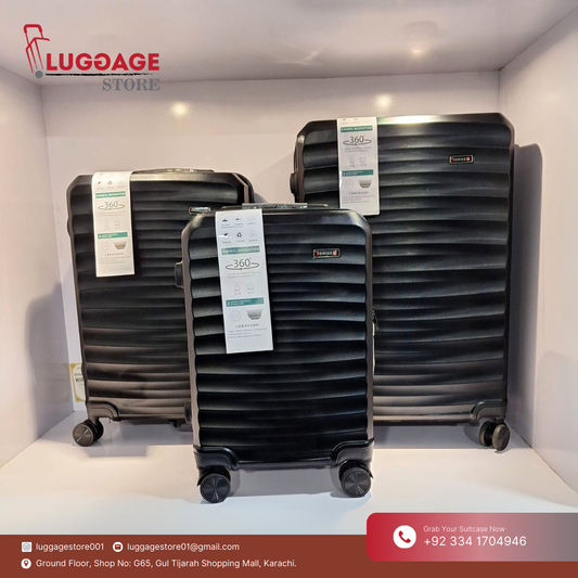 Swiss Hard Shell Luggage Set – Lightweight PC Suitcase with 360° Spinner Wheels & Expandable Zipper