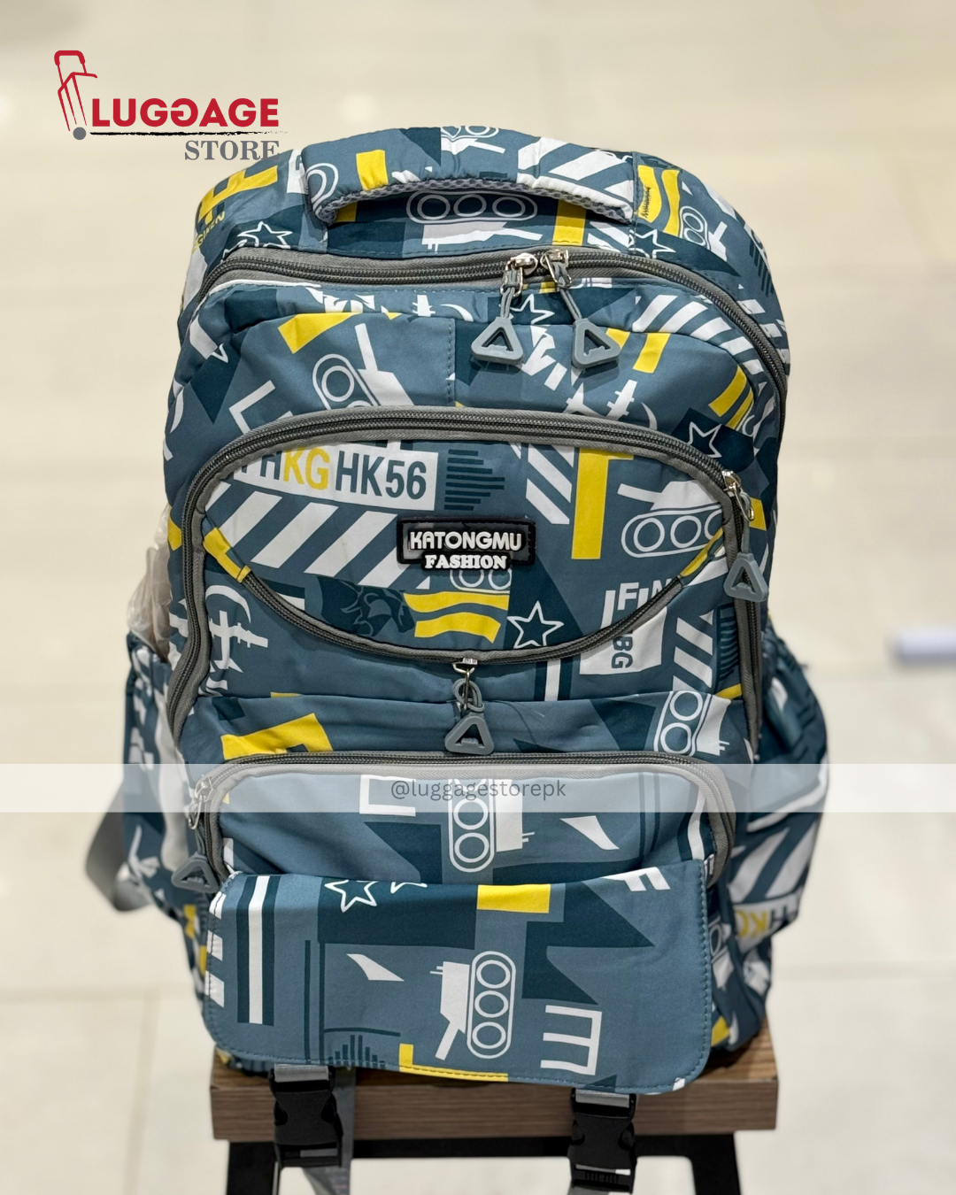 Printed Backpack - Laptop Compartment