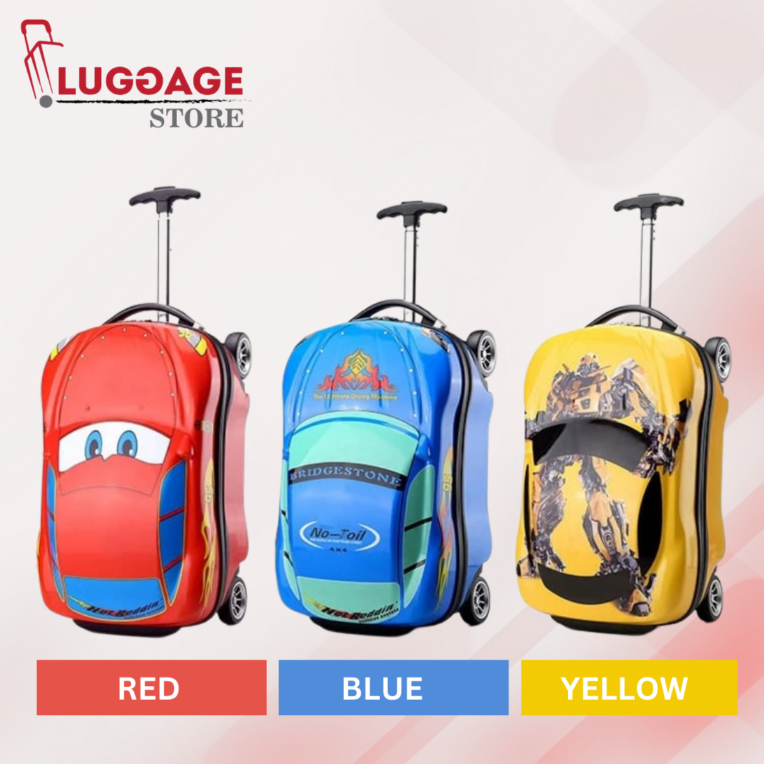 Cartoon Kid's Car Luggage Trolley