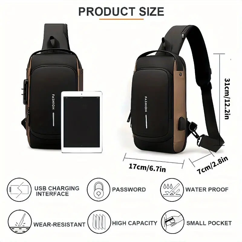 Anti Theft Chest Crossbody Bag