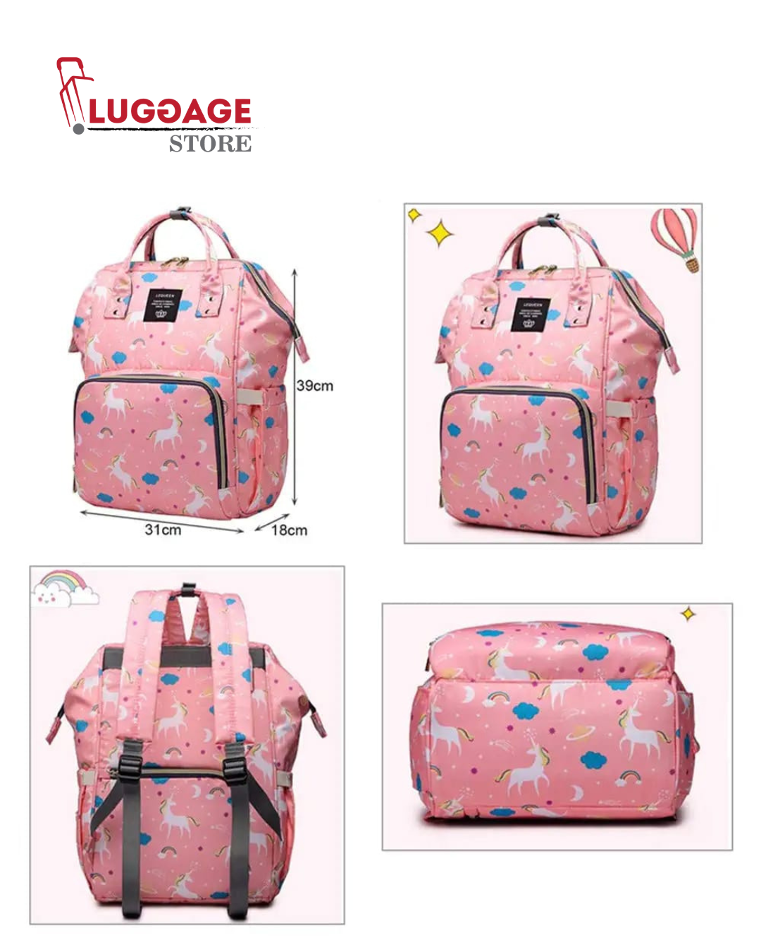 Diaper Bag Backpack – Large Capacity, Waterproof, Travel-Friendly Baby Bag for Mom & Dad