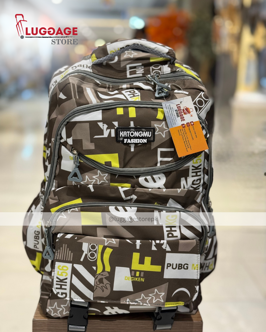 Printed Backpack - Laptop Compartment