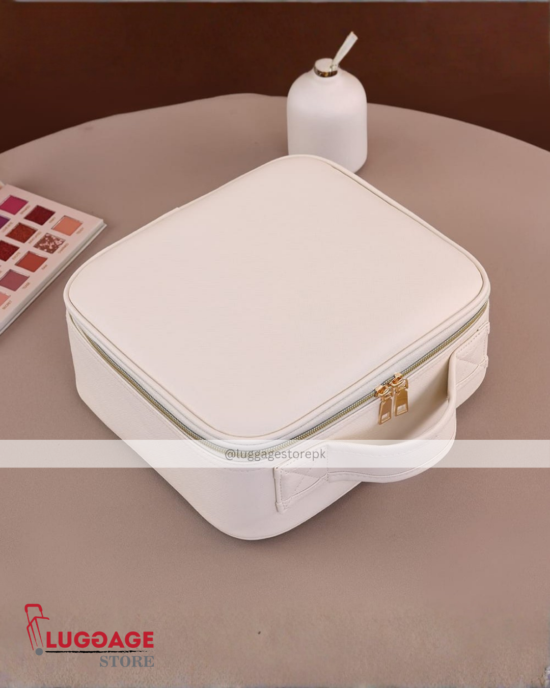 Makeup Bag with Lighted Mirror – Portable Vanity Case with Rechargeable LED Lights