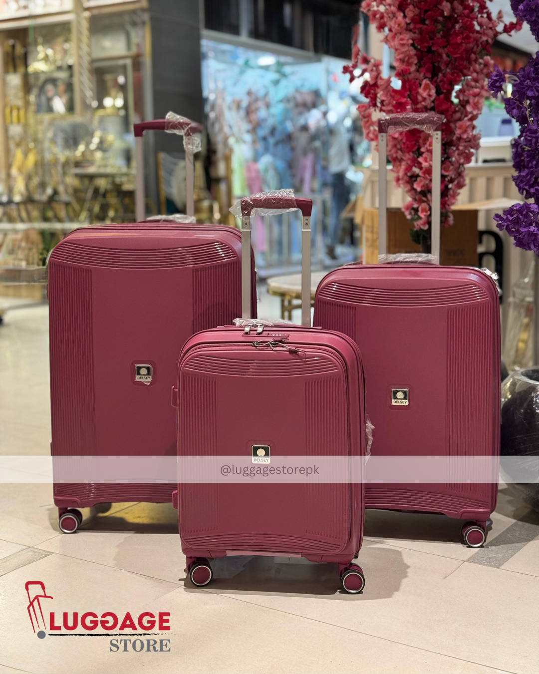 Delsey Luggage – 100% Unbreakable PP Hard Shell Suitcase with Expandability & 360° Wheels