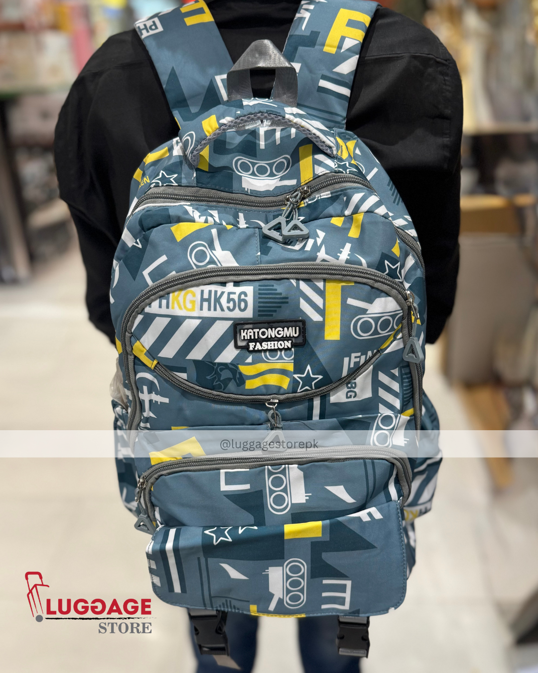 Printed Backpack - Laptop Compartment