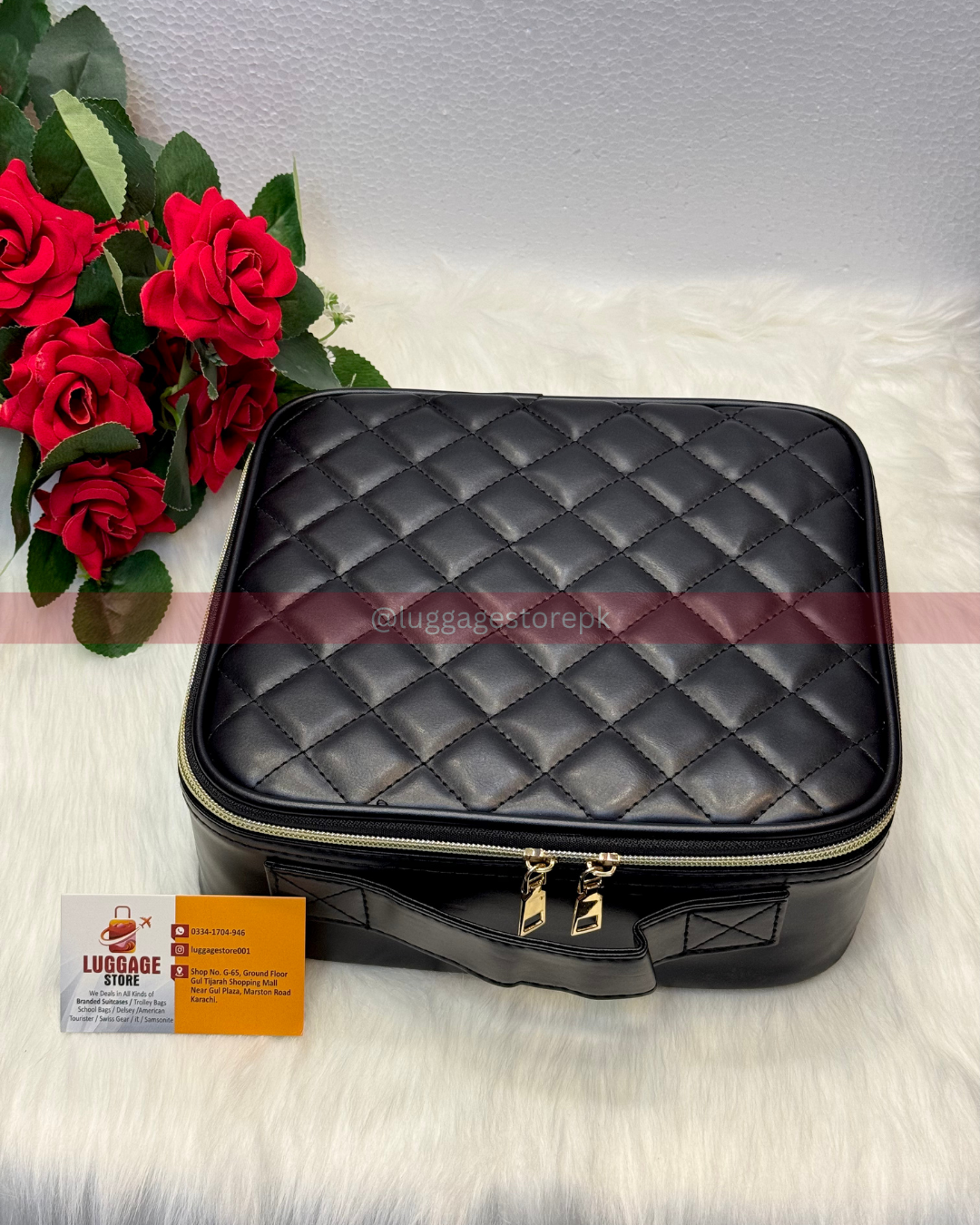 Cosmetic Storage Box – Travel Makeup Organizer with Partitions