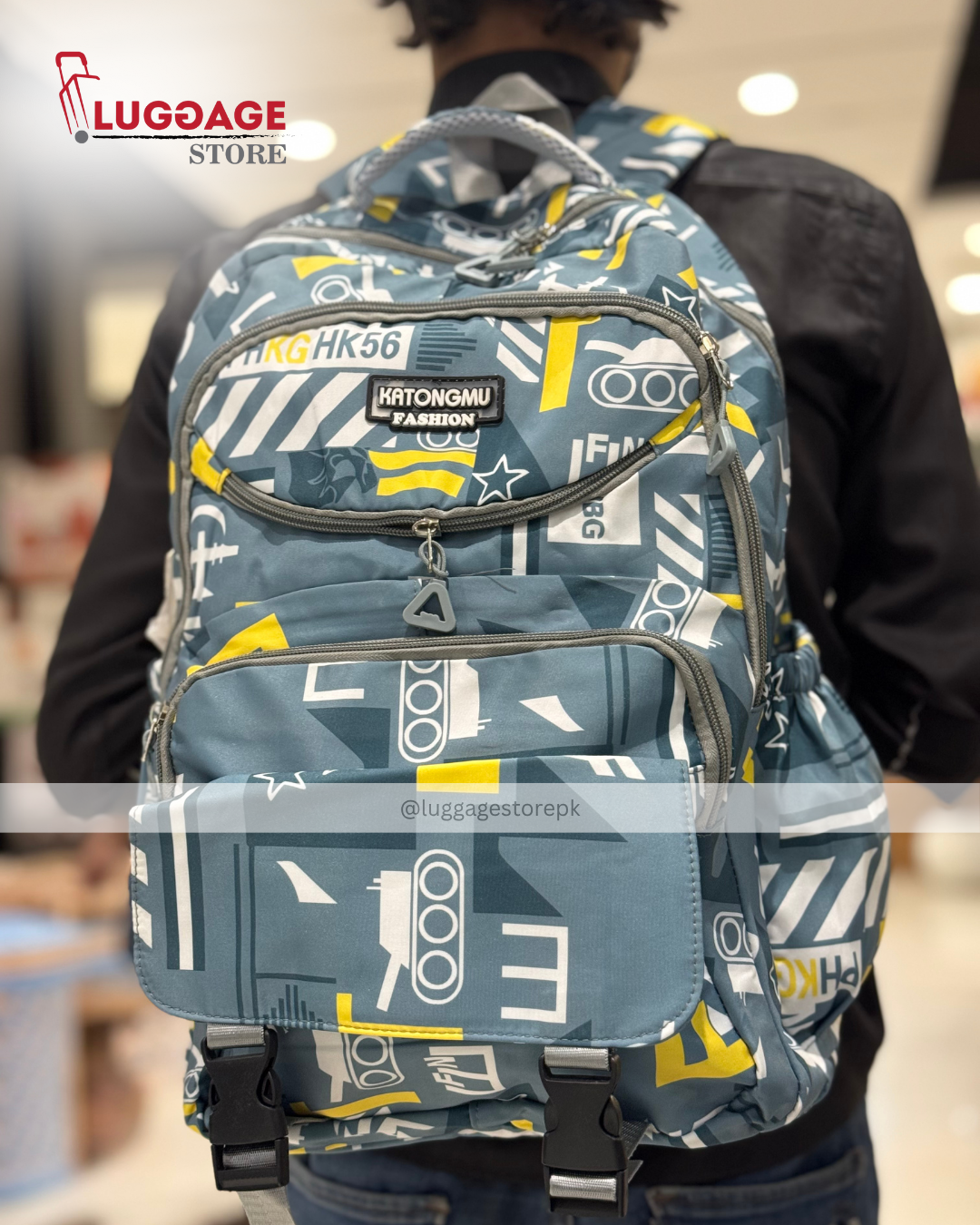 Printed Backpack - Laptop Compartment