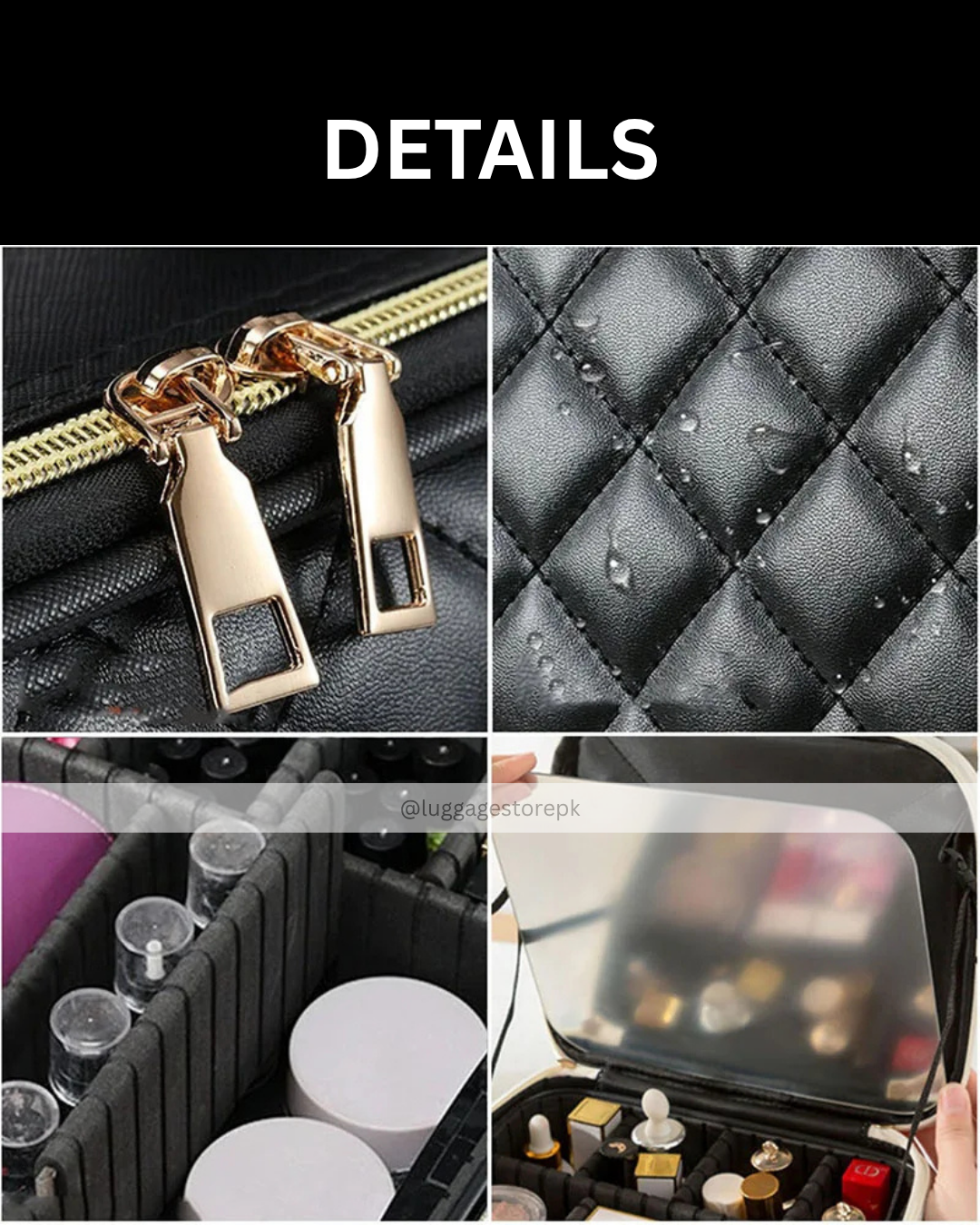 LED Lighted Mirror Vanity Box – Portable Vanity Case with Rechargeable LED Lights