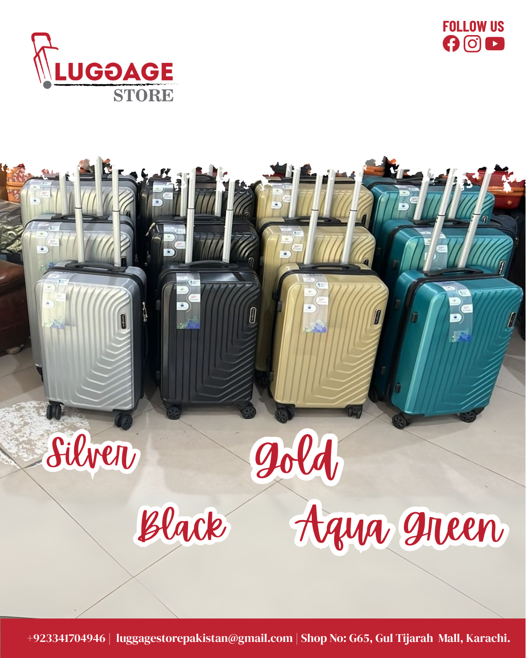 Imported Luggage Set – Unbreakable Hard Shell Suitcase with Expandability & 360° Wheels
