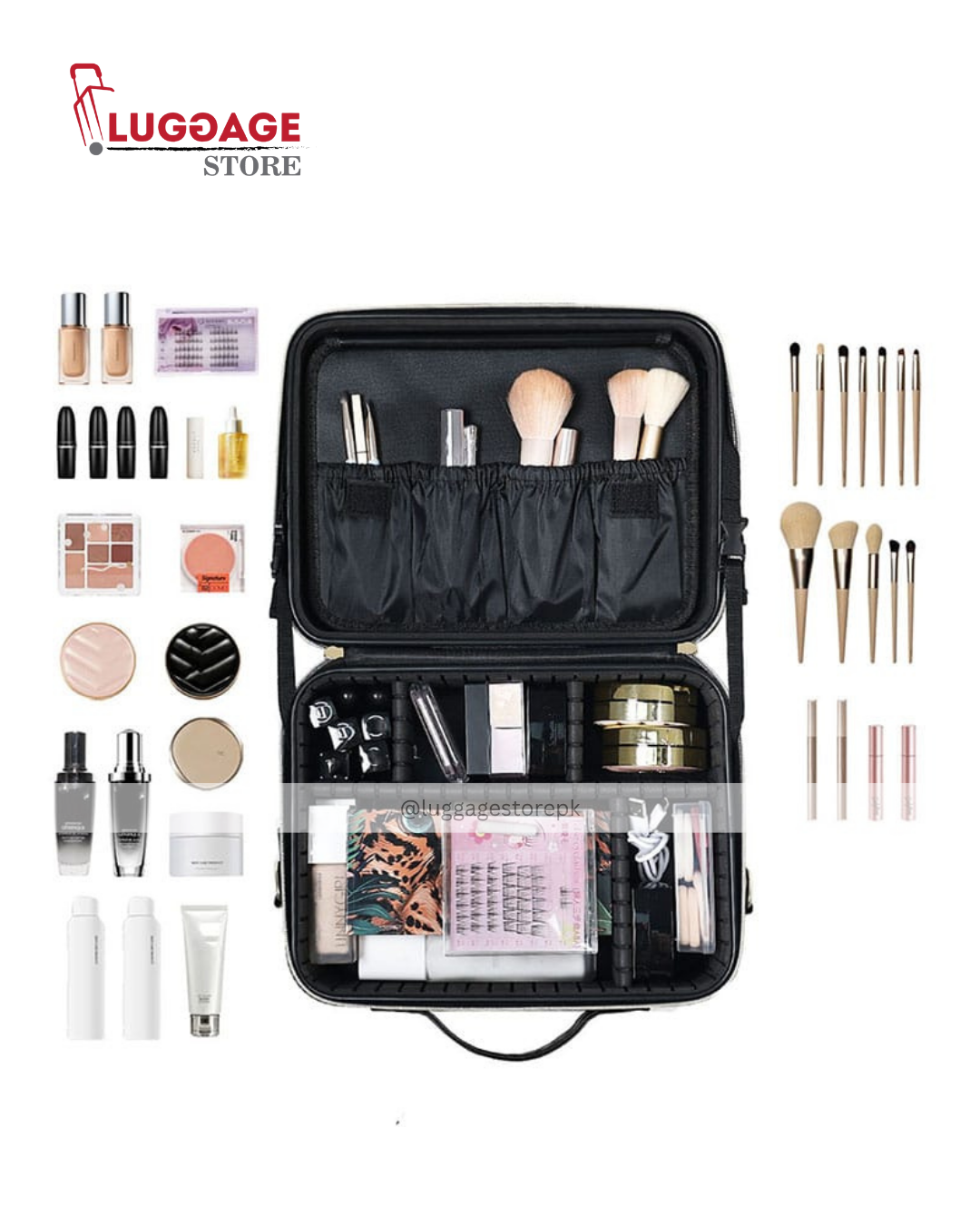 LED Lighted Mirror Vanity Box – Portable Vanity Case with Rechargeable LED Lights