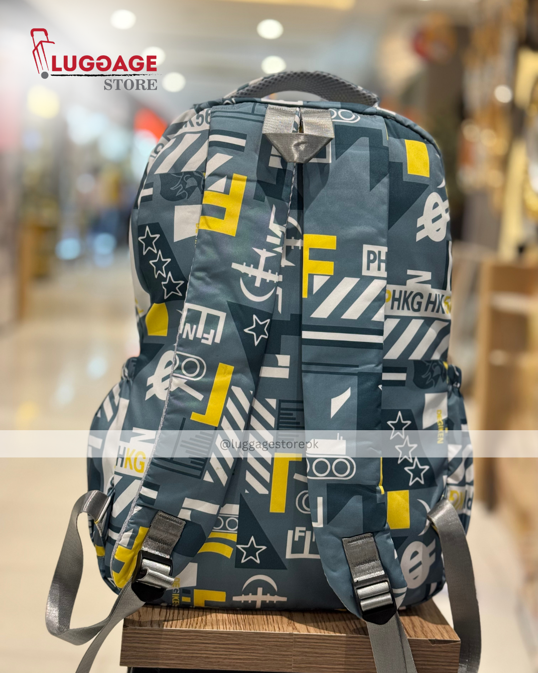 Printed Backpack - Laptop Compartment