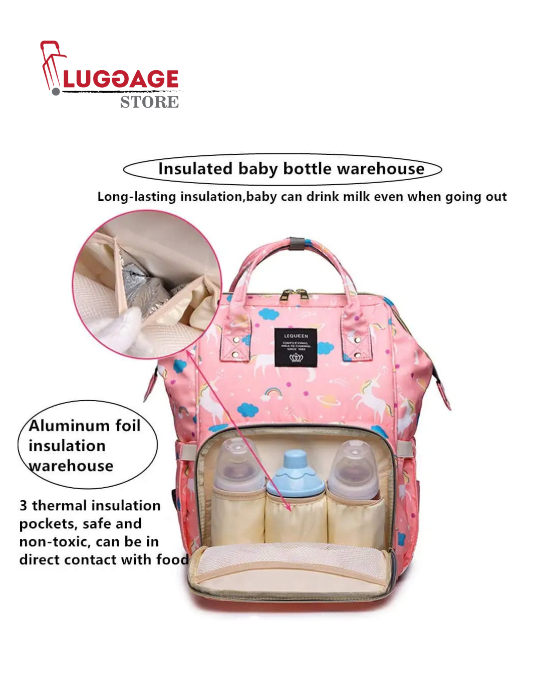 Diaper Bag Backpack – Large Capacity, Waterproof, Travel-Friendly Baby Bag for Mom & Dad