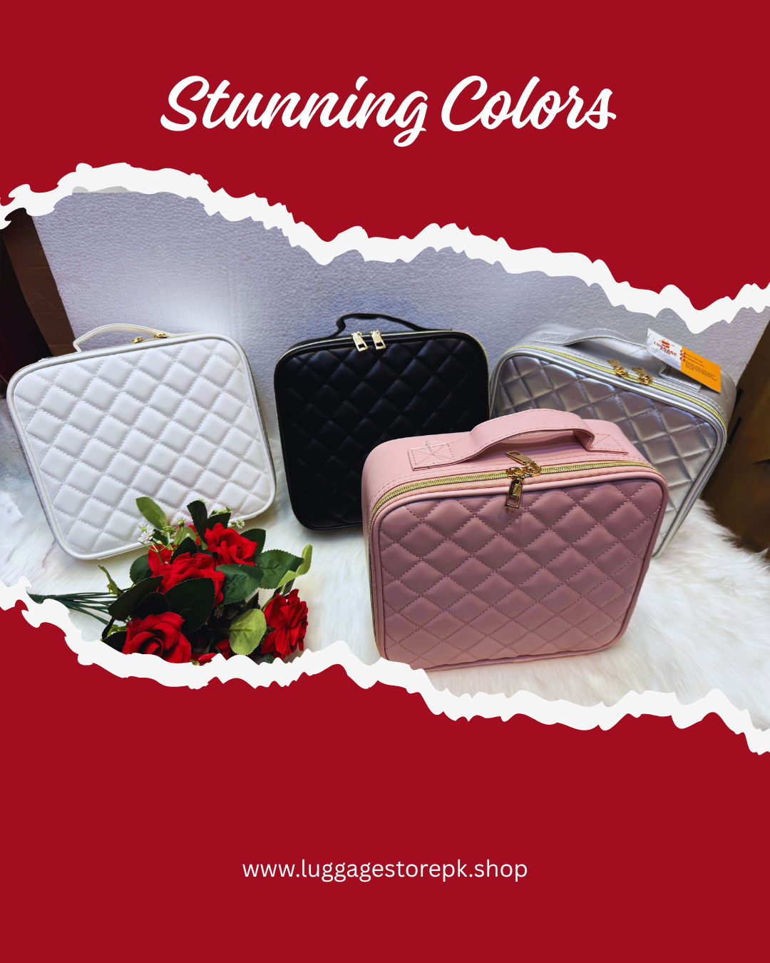 Cosmetic Storage Box – Travel Makeup Organizer with Partitions