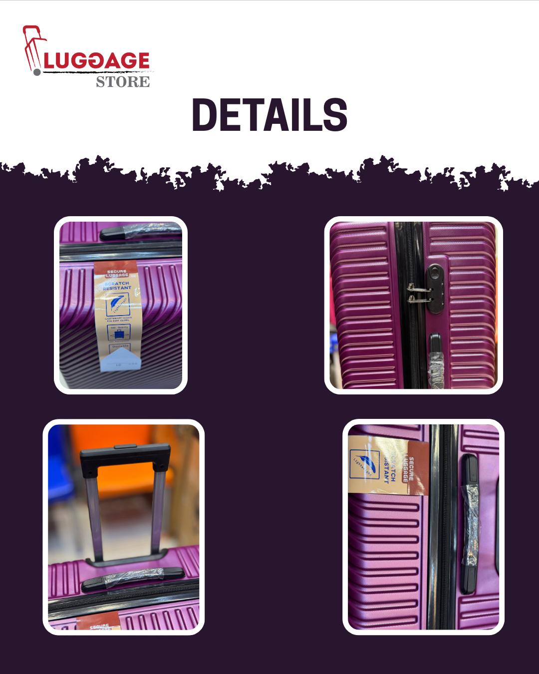 Swiss Luggage Set – Lightweight Polycarbonate Travel Suitcase with 360° Wheels and Expandable Design