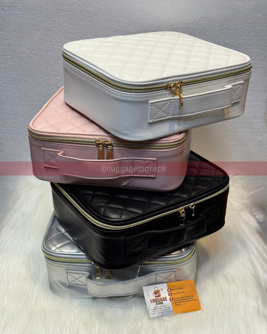 Cosmetic Storage Box – Travel Makeup Organizer with Partitions