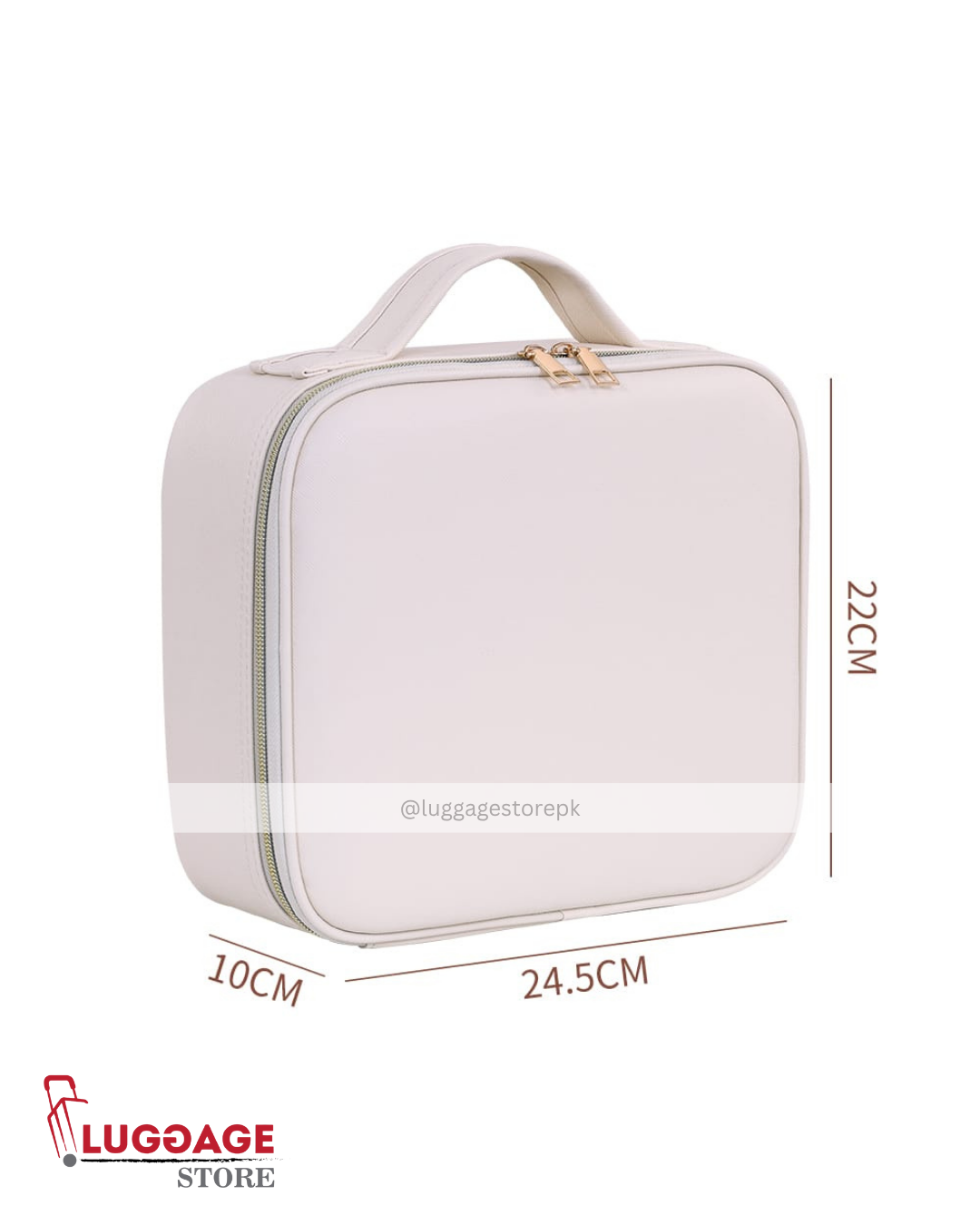 Makeup Bag with Lighted Mirror – Portable Vanity Case with Rechargeable LED Lights