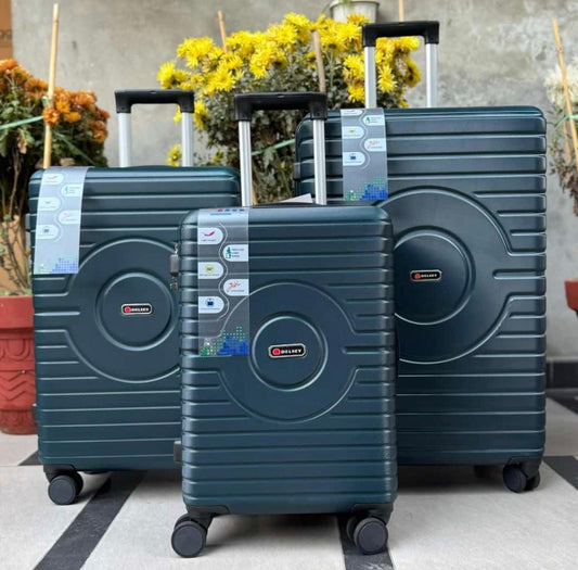 Delsey Fiber Polycarbonate Luggage Set with 360-degree spinner wheels

