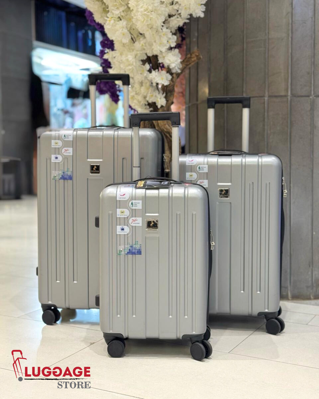 Imported ABS+PC Luggage Set – Unbreakable travel luggage in Pink, Black, Green, Dark Grey, and more – 20, 24, 28 inches.