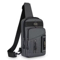 Men’s fashion crossbody sling bag in black with adjustable strap and modern minimalist design