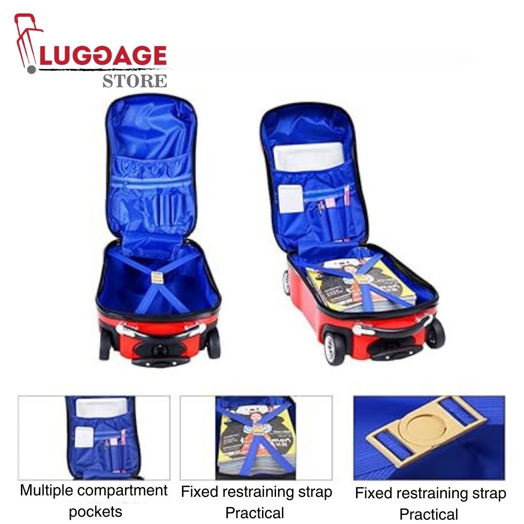 Cartoon Kid's Car Luggage Trolley