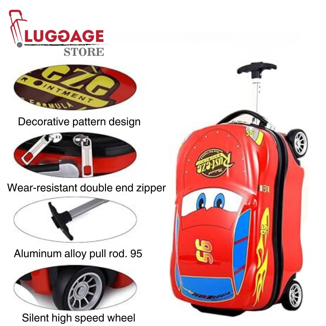 Cartoon Kid's Car Luggage Trolley