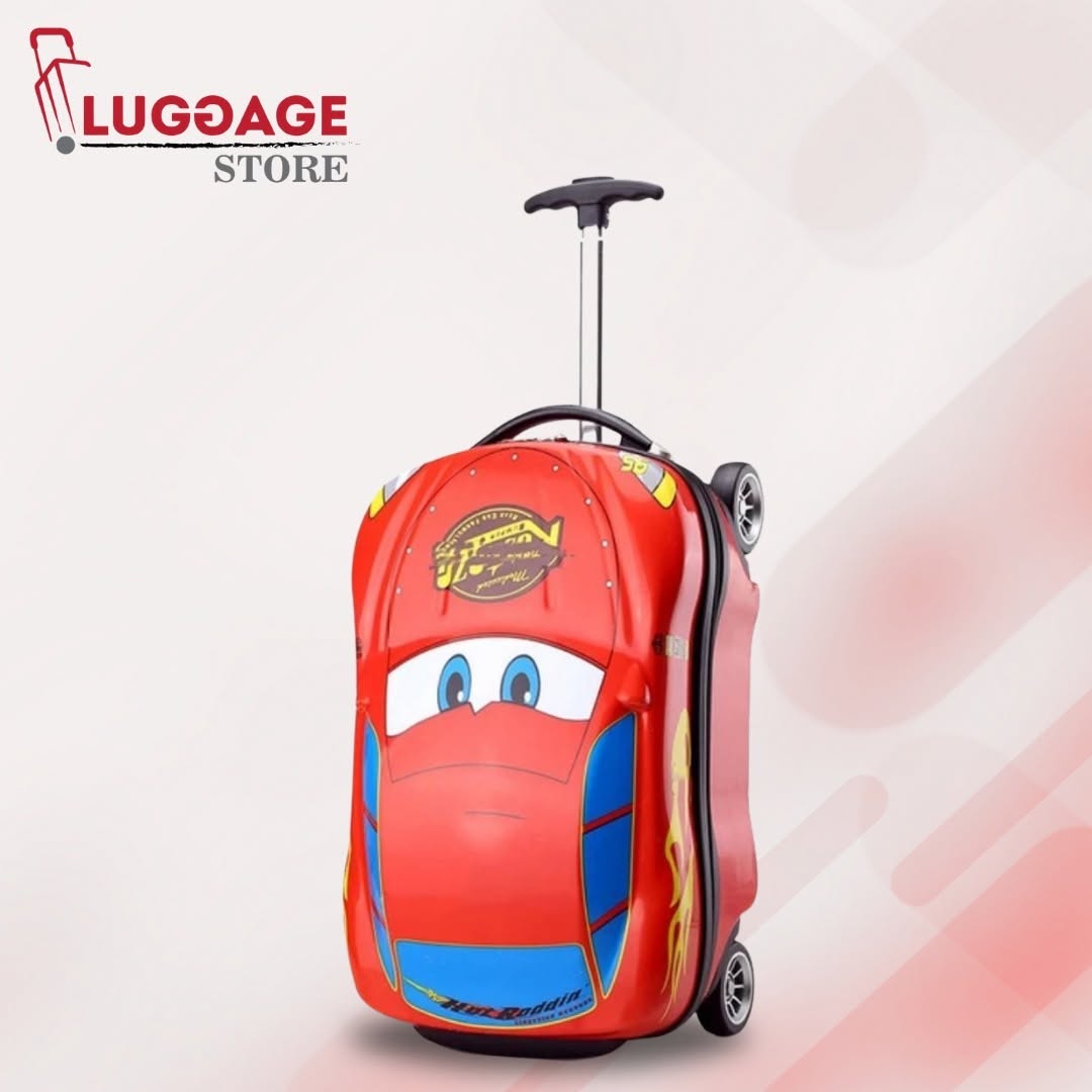 Cartoon Kid's Car Luggage Trolley