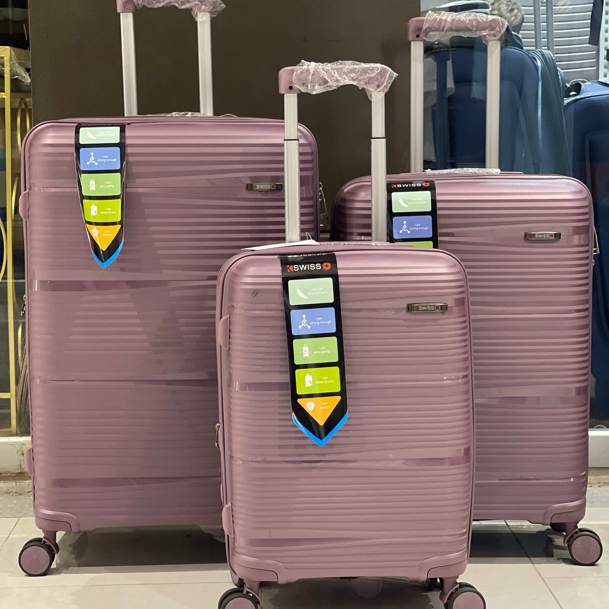 Swiss Imported Luggage Set with 360° wheels and telescopic handle

