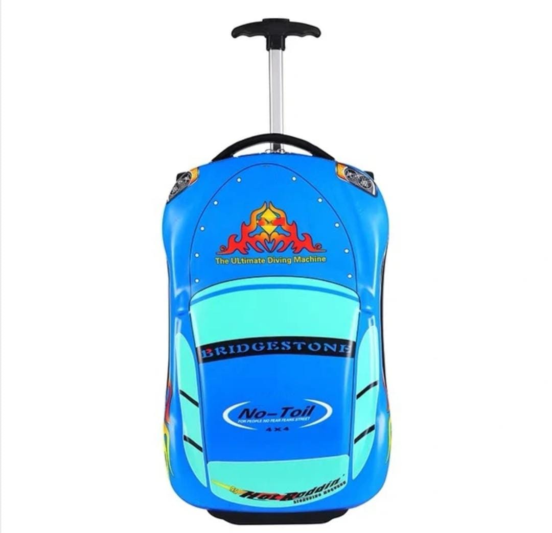 Cartoon Kid's Car Luggage Trolley